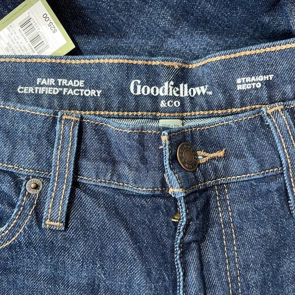 Goodfellow &‎ Co. Straight Recto Jeans Mens Size 36X32 Blue Dark Wash Denim NEW - Picture 7 of 11